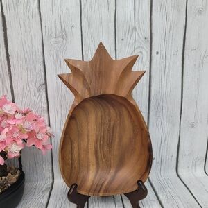 Island Plantation Wooden Pineapple Teak Bowl